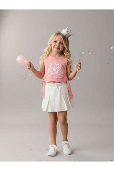 Zekids Κοριτσίστικο Σετ με Μπλούζα, Σορτς και Φούστα με Λεπτομέρεια Δεσίματος...