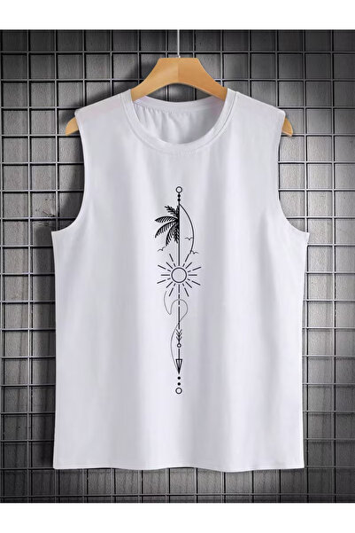 bellanova Sila Trend Men's White Original Printed Oversize Cut Cotton Crew Ne...