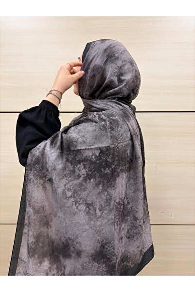 Karfa Scarfs Şal & Eşarp Siyah Duman Desenli Bambu Kraş Şal – Soft Dokulu Gün...