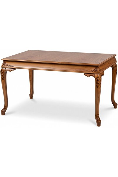 Masifart Novella 140 cm Sabit Oymalı Dikdörtgen Yemek Masası