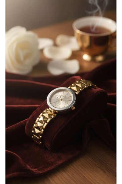 CAST COLLECTİON Women's Gold Glass Part Silver Color Watch