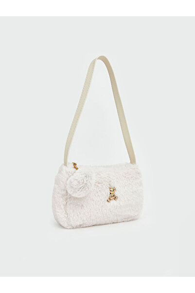 LC Waikiki Geantă de umăr din pluș pentru fete cu figurină urs