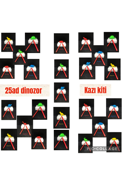 AZİZ OYUNCAK 25 li DİNOZOR Paleontolojik Kazı proje eğitici etkinlik hediye s...