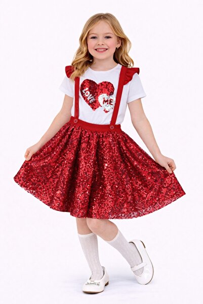 Nacar 23 Nisan 29 Ekim Gösteri Kıyafeti Kız Çocuk Askılı Siyah slopet & Beyaz...