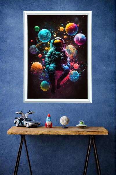 LUXRN Astronaut Universe Space Themed Modern Art Framed Wall Painting Series