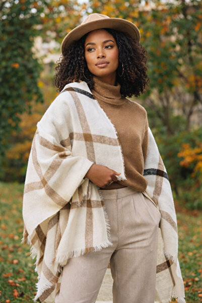 ohos شال ناعم ودافئ - بني