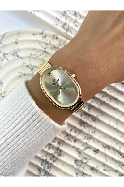 Mazzy Riga Oval Kasa Gold Inside Yellow Women's Wristwatch