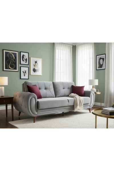 Carmen Mobilya Damalı Koltuk Üçlüsü