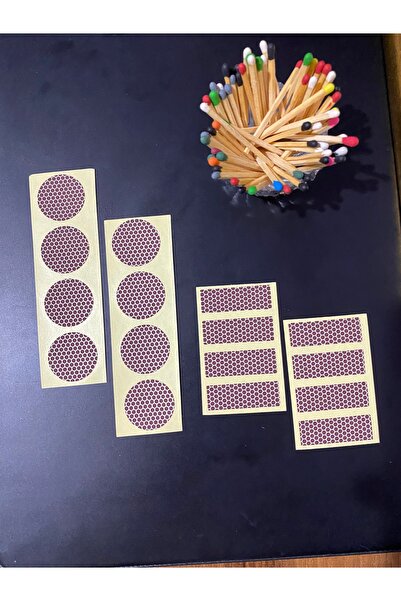 House Yuvarlak Dirdörtgen Yapışkanlı Kibrit Yakma Stickerları – Petek Desenli...