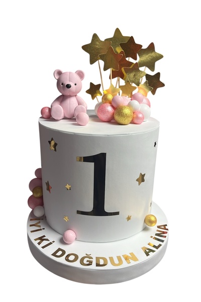 OGELAPARTY 1 Yaş Temalı Ayıcık Figürlü Detaylı EVA Kaplama Maket Pasta – Doğu...