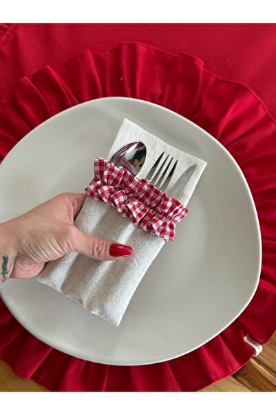 KaiAtelier 2Li Miaxnatural Linen 3-Compartment Spoon Holder / Fork-Spoon-Knif...