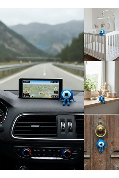 TARIK HOME Sevimli 3D Karakter Tasarımlı Nazar Boncuğu - Oto Torpido ve Ev Ak...