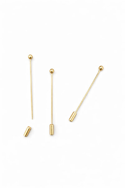 FlowerAksesuar 10 Adet - 7.5 cm, 5 mm Top Kaynaklı Yaka İğnesi, Broş İğnesi, ...