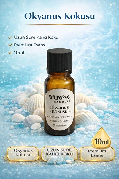 WUW CANDLES Okyanus Kokusu– Premium Esans | 10 ml - Mum Parafin Sabun Yapımı ...
