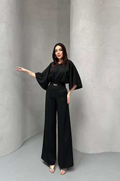 Lady Pixie Batwing Sleeve Jumpsuit with Waist Drawstring Belt Accessory