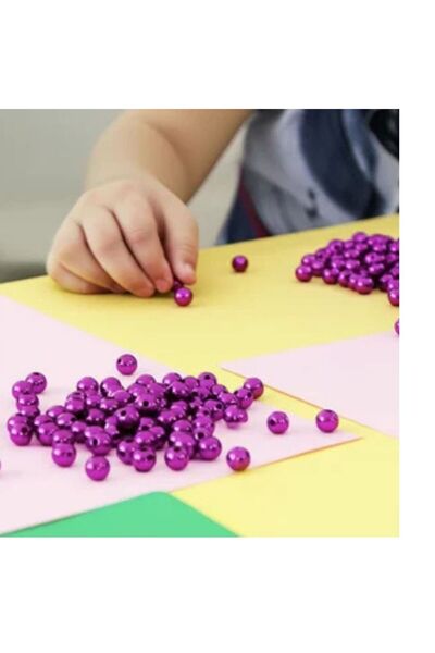 Kika Renkli Boncuk 8cm 63lü Mor