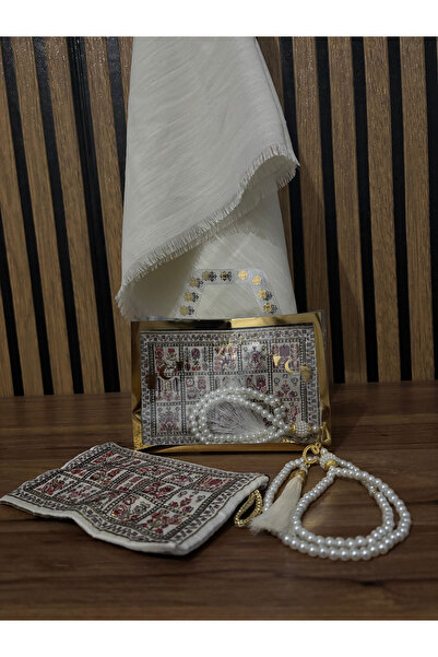 Evce Home Tekstil Ramazan Temalı Hediye Seti – Cüzdan, Eşarp ve Tespih