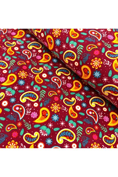 Menderes Home Şal Desen Divitin Pazen Kumaş - Bordo