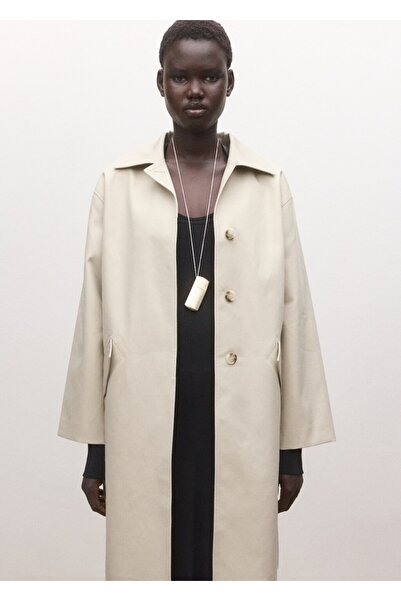 MANGO Woman %100 pamuk trençkot, cepli