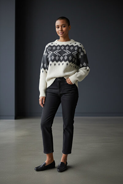 SEMİZ GİYİM Kilim Desenli Kazak