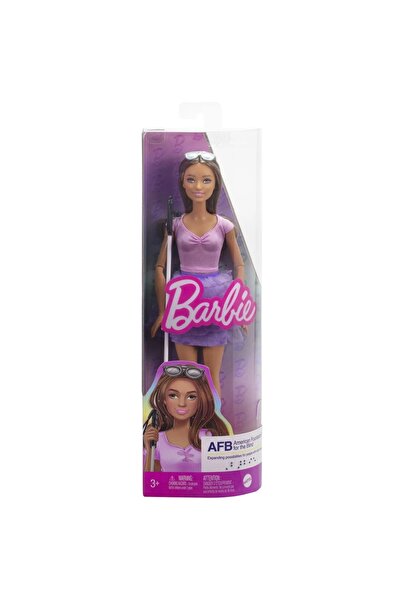 mattel Barbie Fashionistas Barbie Doll With Walking Stick For The Blind