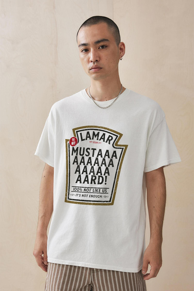 Tee&more. Unisex Oversize Lamar Mustard Printed Premium T-Shirt