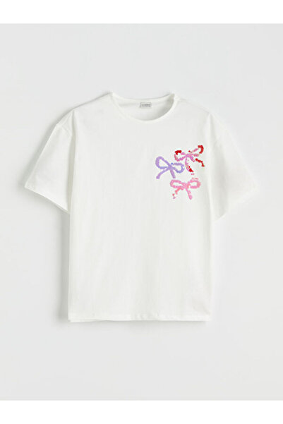 LC Waikiki Sequin Embroidered Girls' T-Shirt from Uzg Store for Style Enthusi...