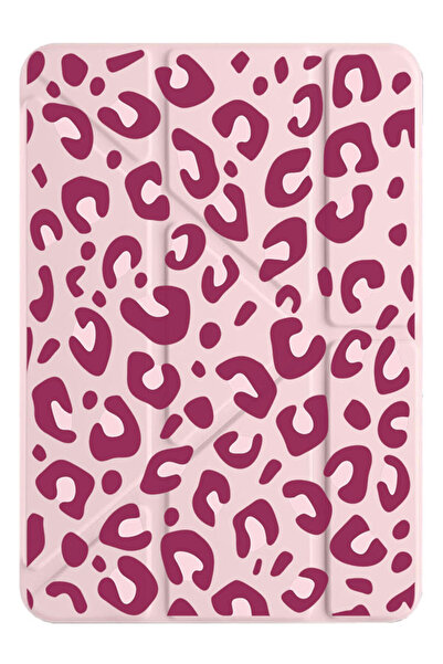 Cekuonline Huawei Matepad 12X Kılıf Uyku Modlu Kalem Bölmeli Tri Folding Pink...