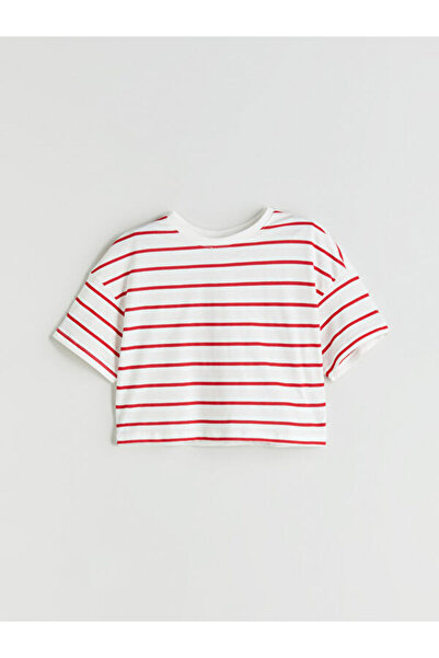 LC Waikiki Tricou crop pentru fete cu guler Roba Zero, Sparkling Choices, de ...