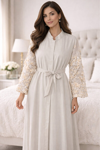 Generic روب رضاعة و استقبال للأمهات - قطعتين - بيج