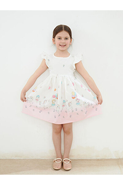 LC Waikiki RMZ GİYİM فستان بناتي من قماش البوبلين بياقة روبا مجاناً بدون فرق