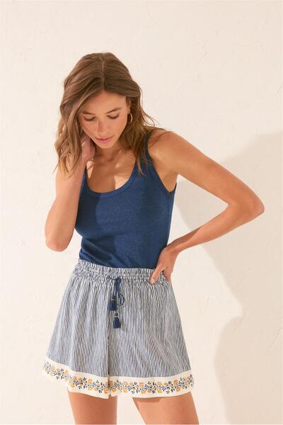 Perspective Women Secret Mavi Çizgili Şort