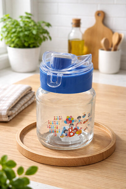 Sfmstore Glass Children's Water Bottle Leak-Proof Lid 370 Cc