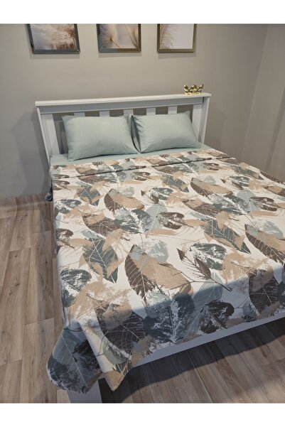 SERENART HOME Double Person Pique Set Green Large Leaf