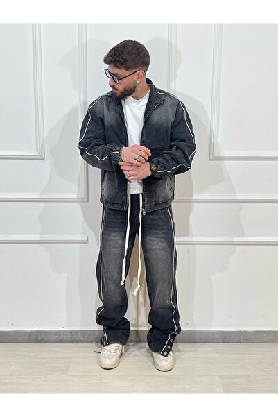 Urban Collection Men's black denim suit