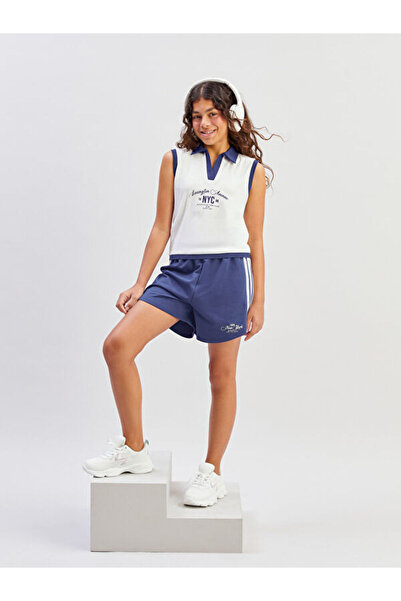 LC Waikiki قميص داخلي بنمط ياقة روبا مطوية للفتيات من UZG STORE