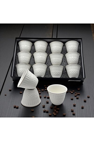 cc bin shihon Saudi porcelain coffee cups, 12-piece set with geometric patter...