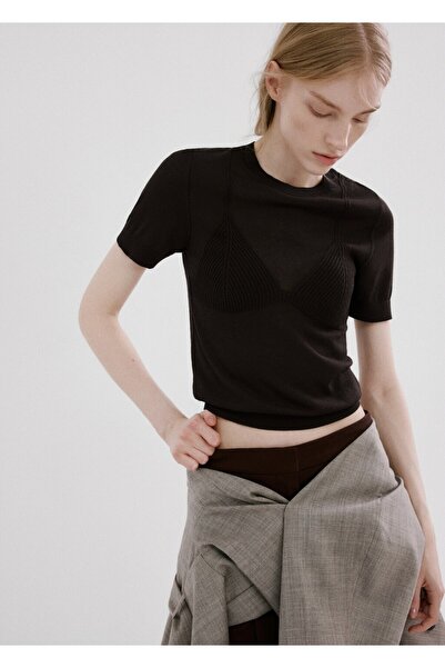 MANGO Woman Kısa kollu triko tişört