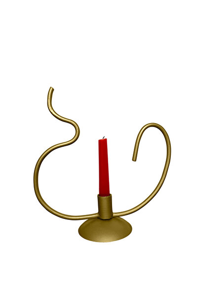 fromro Elyra Decorative Candle Holder, Matte Gold, Modern Artistic Design