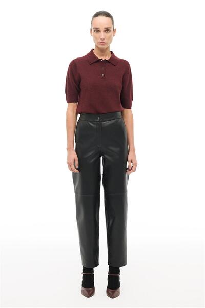Perspective Siyah Deri Pantolon