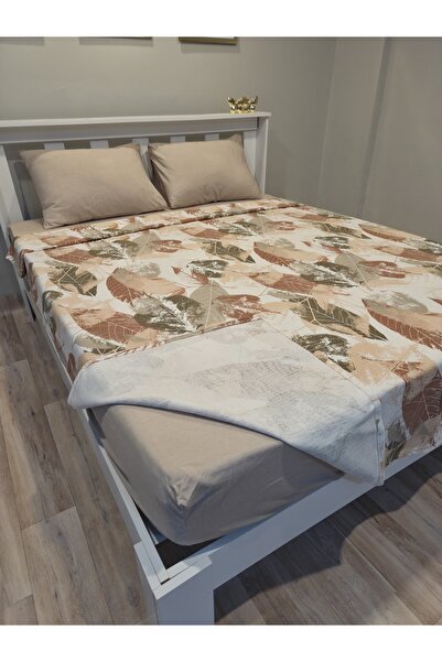 SERENART HOME Double Person Pique Set Beige Large Leaf