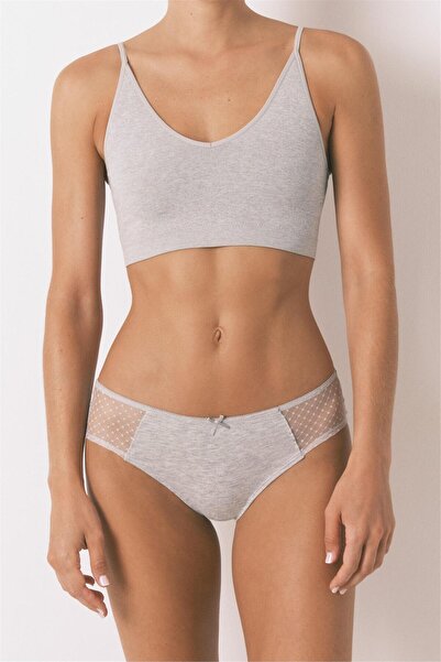 Perspective Women Secret Gray Hipster Tulle Detailed Panties