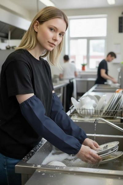 ozbience Su Geçirmez PVC Bulaşık Kolluk Çift Seti, Dayanıklı ve Hafif Tasarım