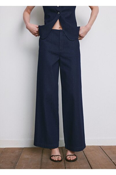 MANGO Woman Orta bel wide leg jean pantolon