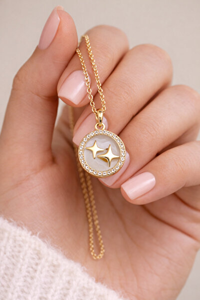 Stelo Forte Luna Yıldız Stainless Steel Necklace