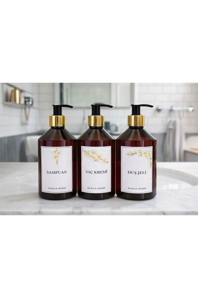AY&ÇA HOME 3'lü Premium Gold Başlıklı Şampuan, Duş Jeli, Saç Kremi Etiketli 5...