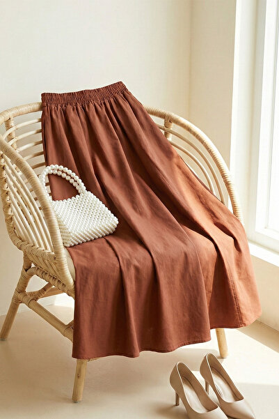 MODAQU Soft Poplin Flared Skirt with Pocket Detail – Tile Pattern