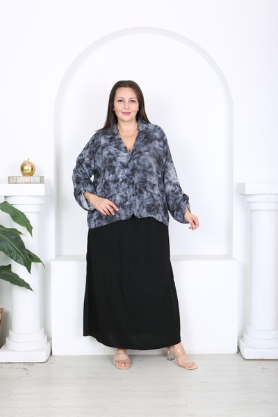 XL Modam SET DE DAMĂ CU JACHETĂ DE IN, FUSTĂ, TOP, MĂRIMI MARI