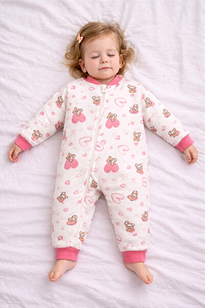 Caramio Kız Çocuk Uyku Tulumu Baskılı Pamuklu Uzun Kollu Tulumlar 2 Tog