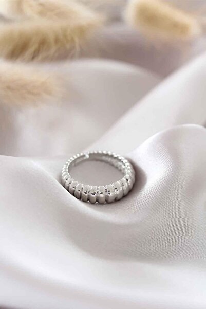 Inure Jewelry خاتم نسائي فضي اللون قابل للتعديل